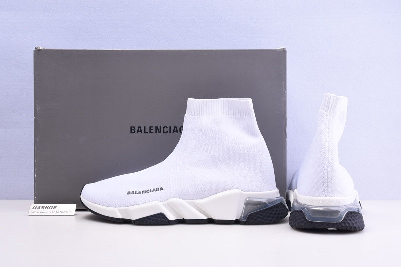 Ba*len*cia*ga speed trainer sneakers all white