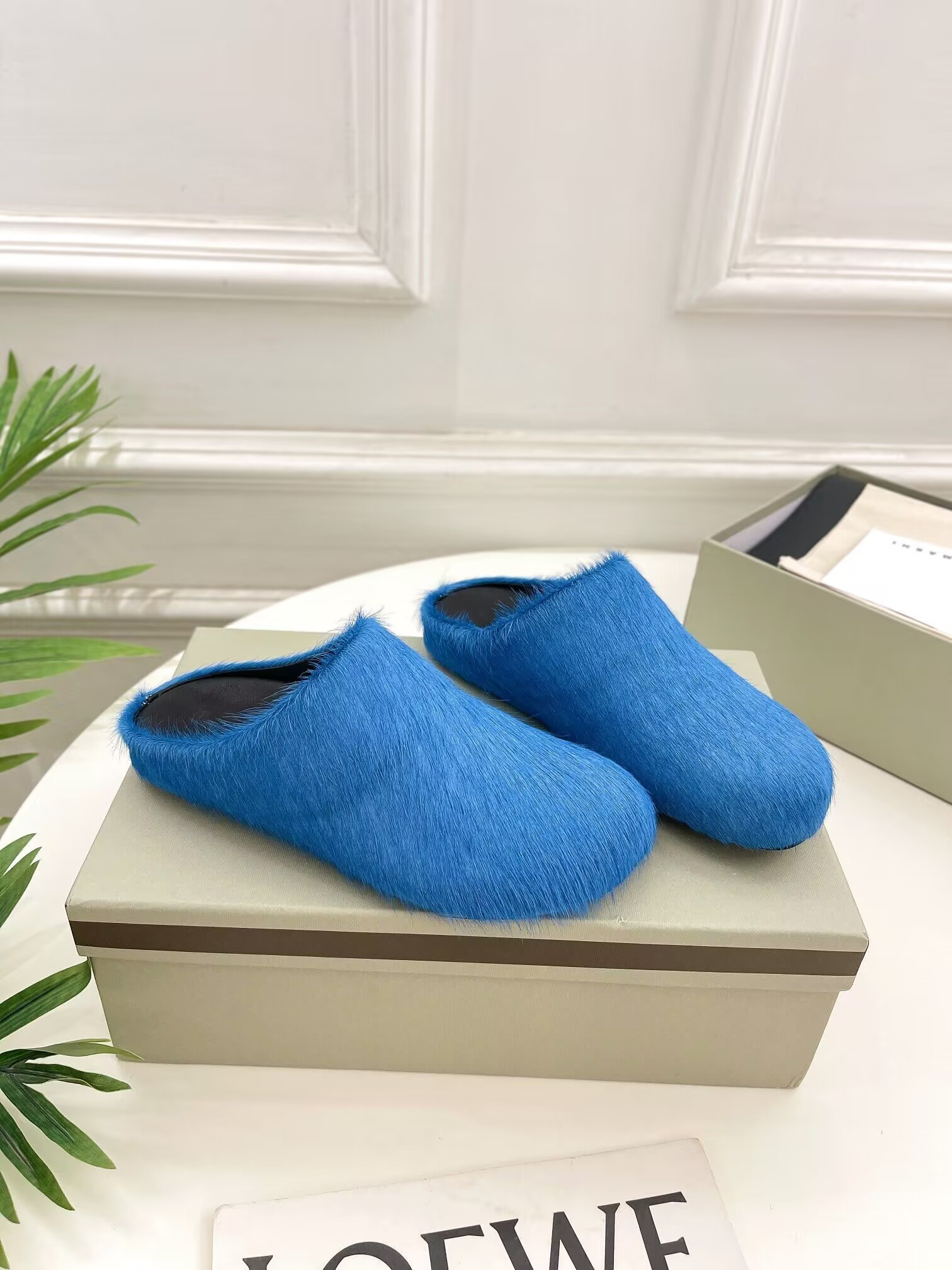 Ma*n1 blue fussbett sabot loafers