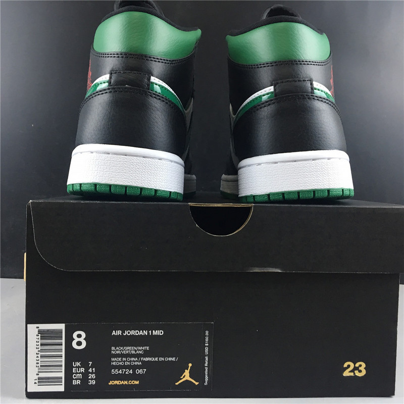 jordan 1 mid green toe 554724-067