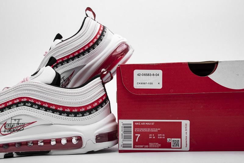 air max 97 sketch logo white black red ck9397-100