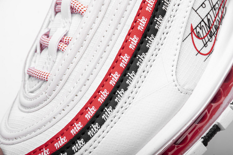air max 97 sketch logo white black red ck9397-100