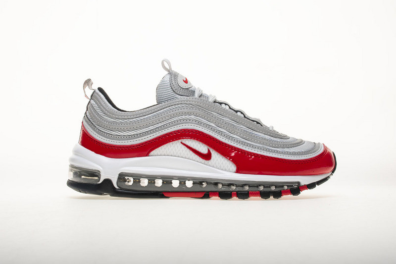 nike air max 97 pure platinum/university red 921826 -009