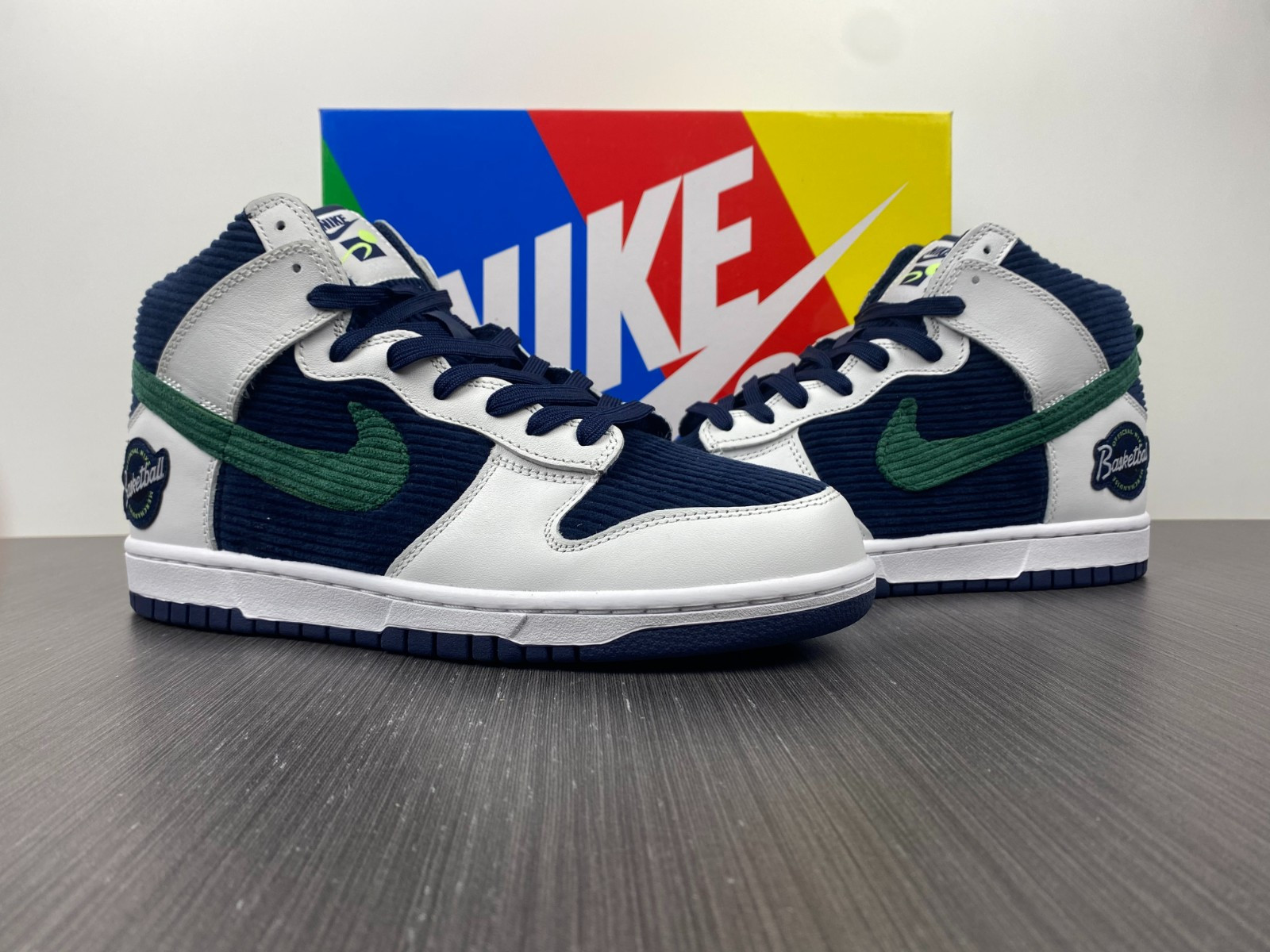 nike dunk high sports specialties white navy dh0953 400