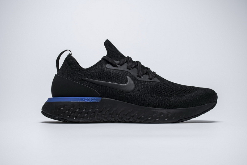 nike epic react flyknit black racer blue aq0067-004