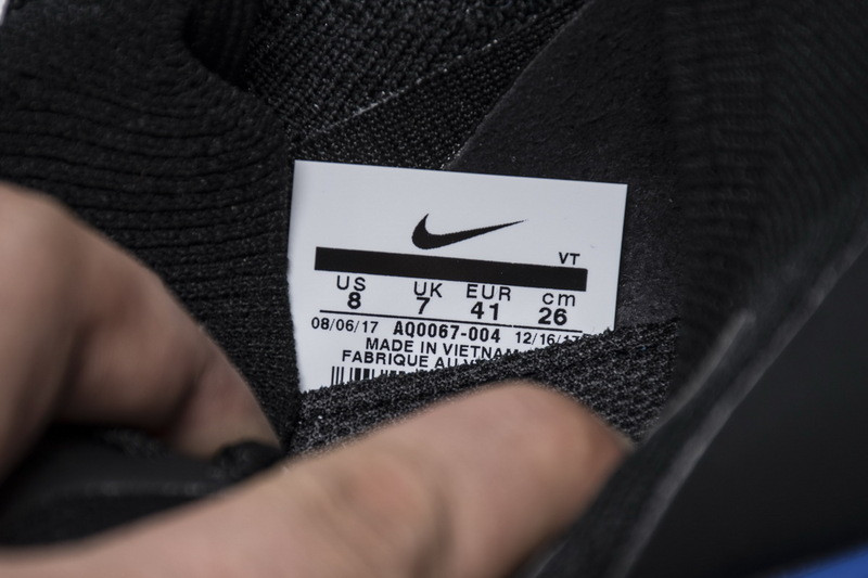 nike epic react flyknit black racer blue aq0067-004