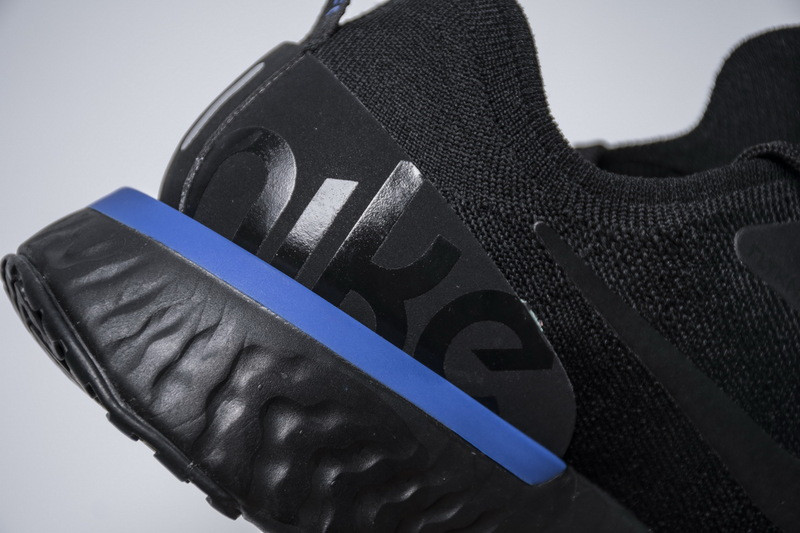 nike epic react flyknit black racer blue aq0067-004