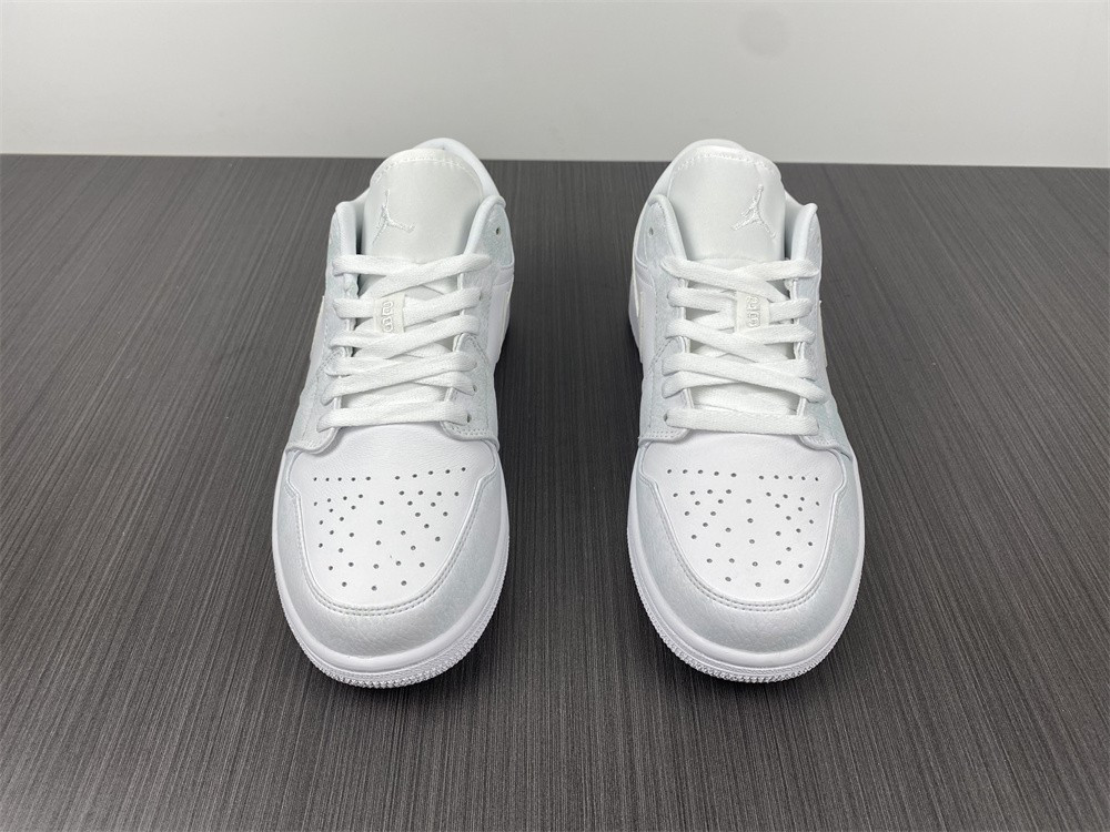 jordan 1 low triple white tumbled leather - 553558-130