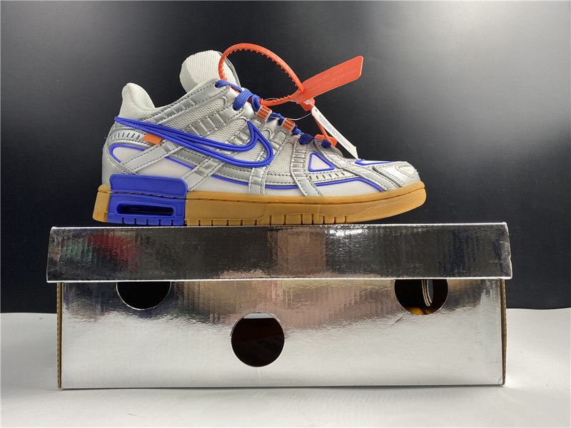 owt x nike air rubber dunk “university blue” cu6015-100