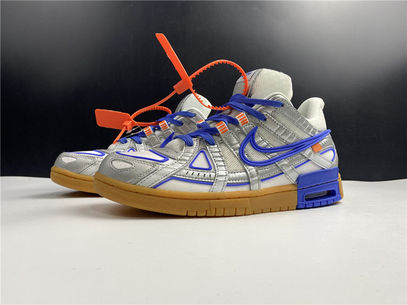 owt x nike air rubber dunk “university blue” cu6015-100