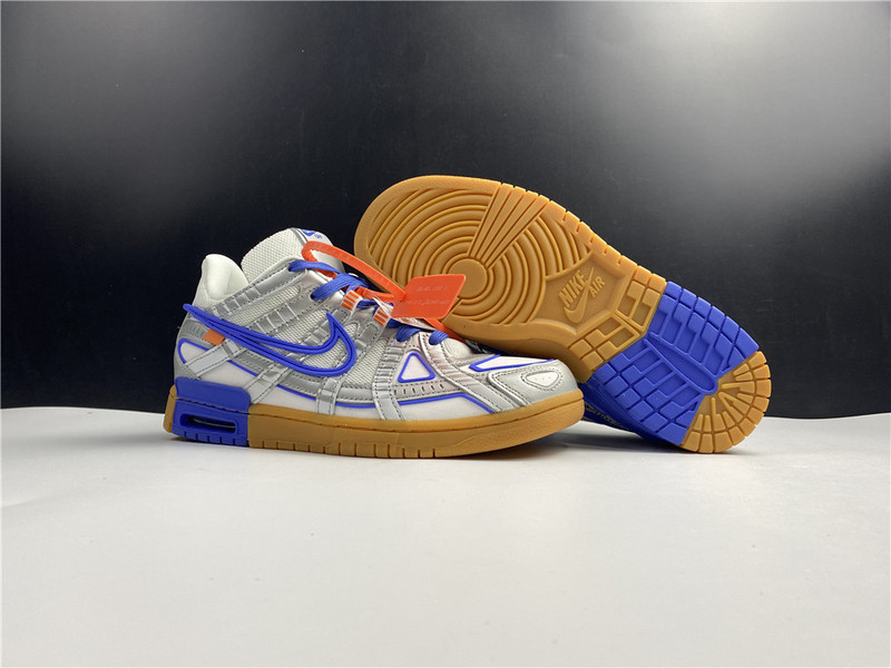 owt x nike air rubber dunk “university blue” cu6015-100