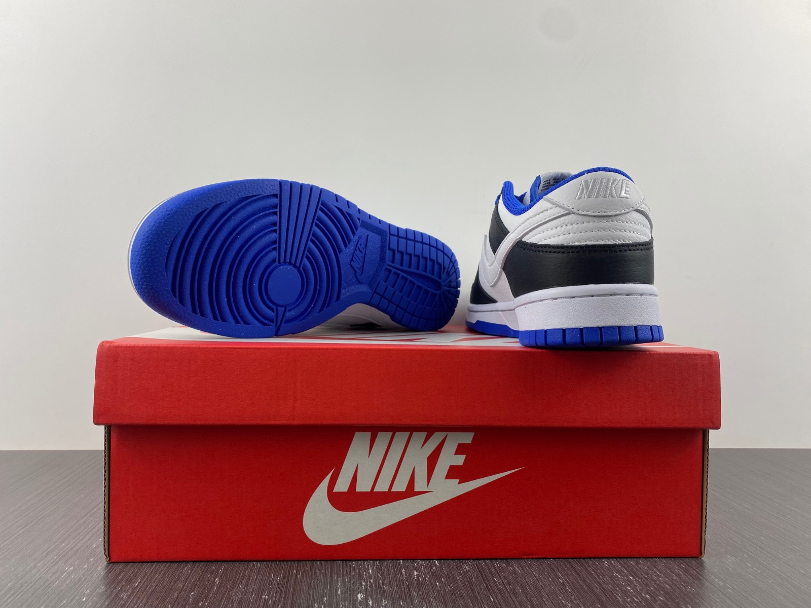 nike dunk low white black royal - fd9064-110