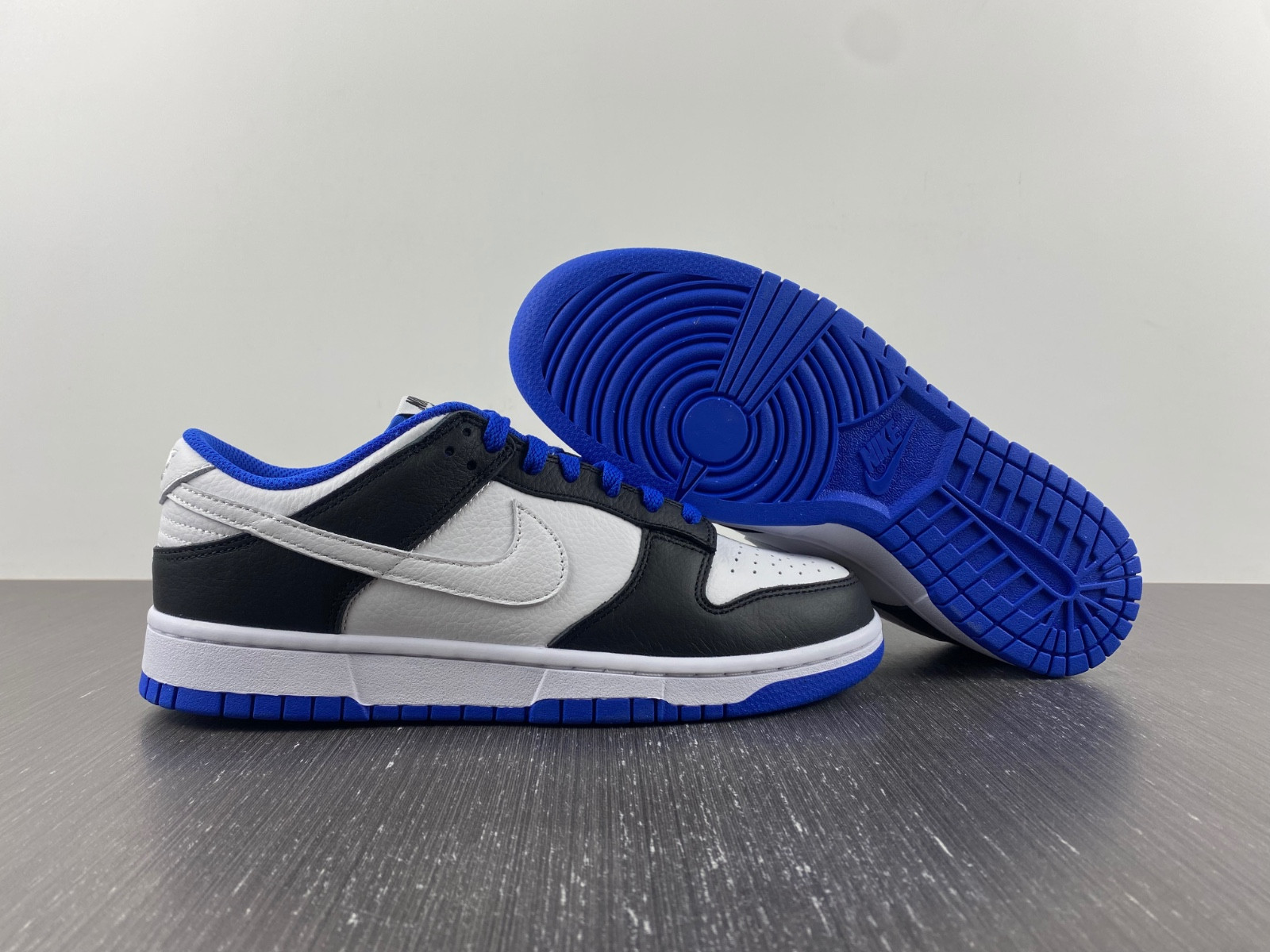 nike dunk low white black royal - fd9064-110