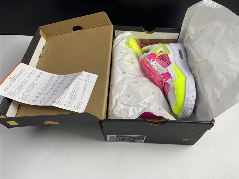 jordan 4 retro white lemon pink (gs) - cv7808-100