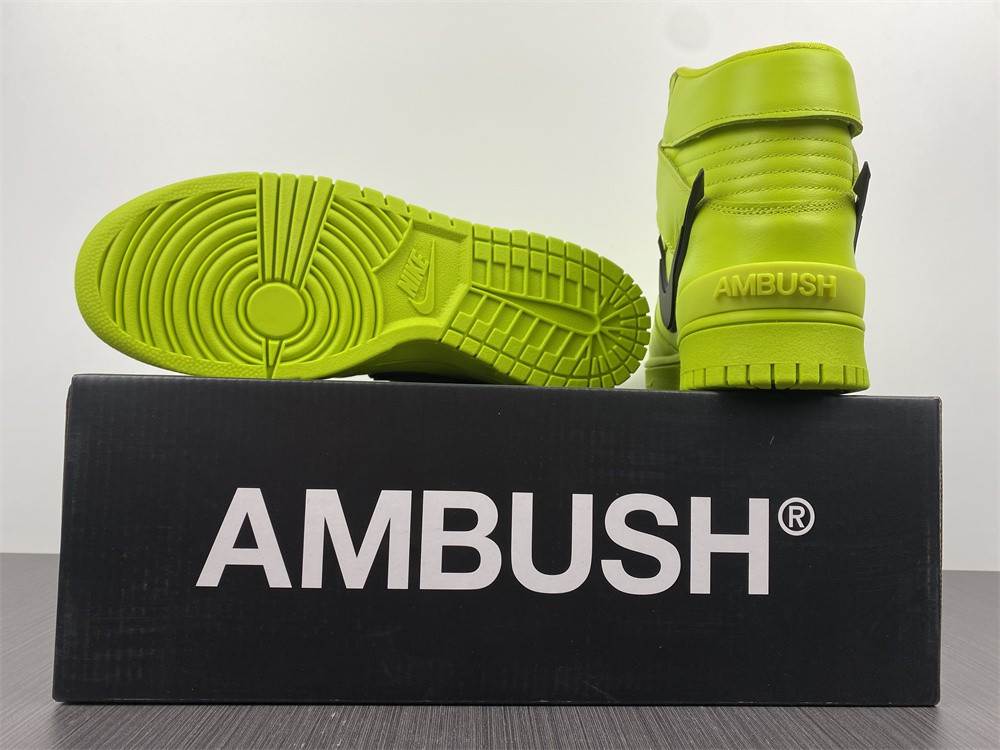 nike dunk high ambush flash lime - cu7544-300