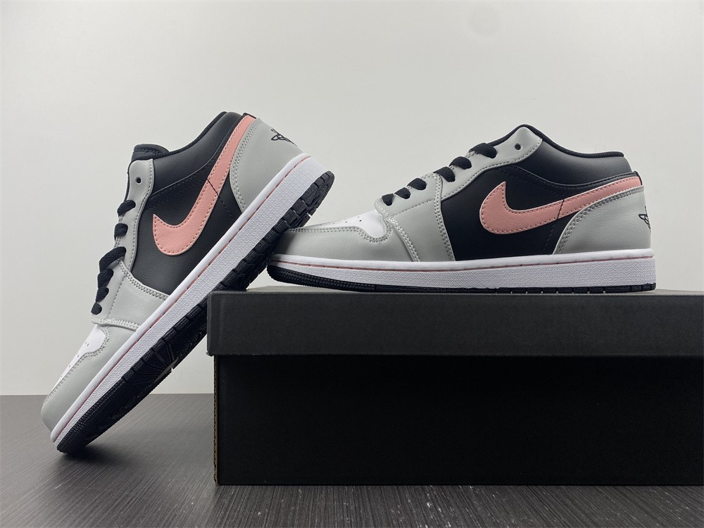 air jordan 1 low white grey black pink 553558-062