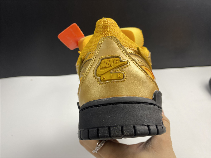 owt x nike air rubber dunk “university gold cu6015-700