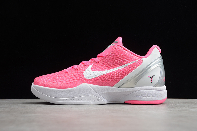 nike zoom kobe 6 think pink pinkfire metallic silver white cw2190-601
