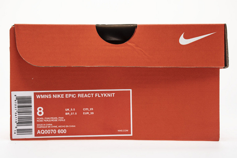 nike epic react flyknit pearl pink (w) aq0070-600