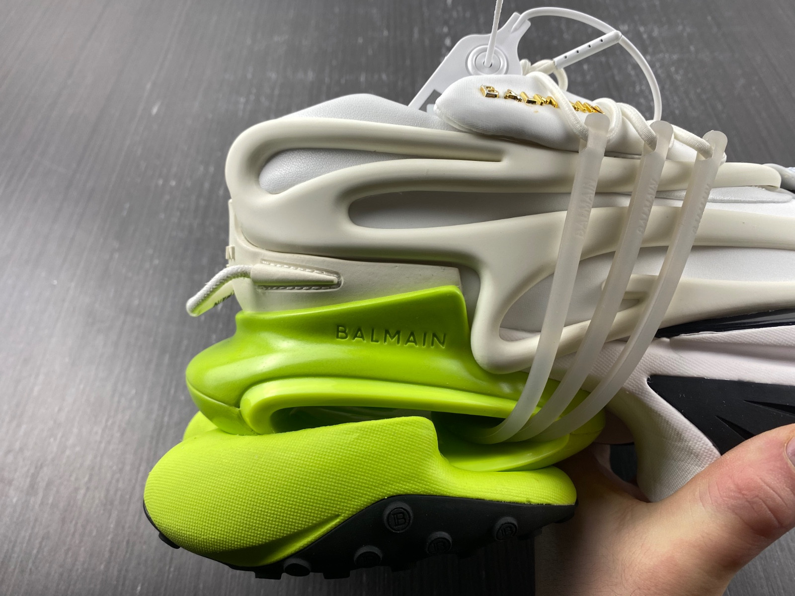 balmain neoprene and leather unicorn low-top sneakers am1vj309