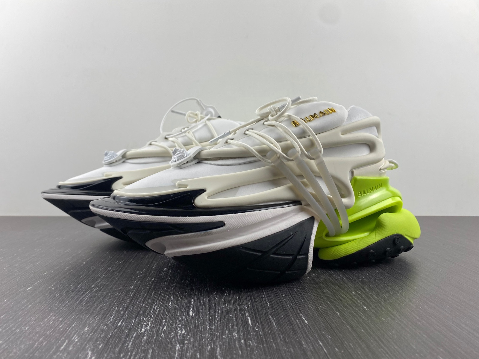 balmain neoprene and leather unicorn low-top sneakers am1vj309