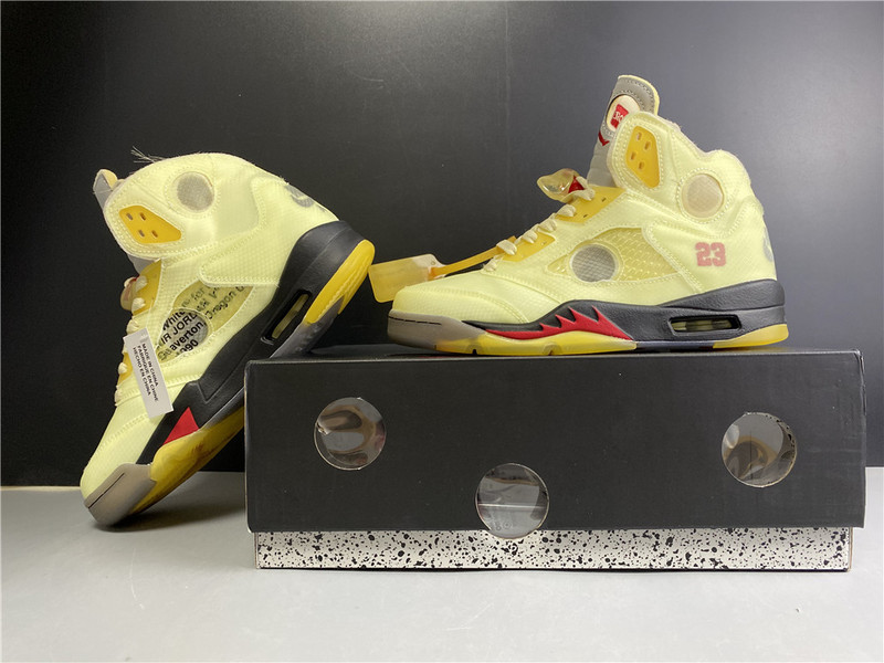 owt x air jordan 5 “sail” dh8565-100