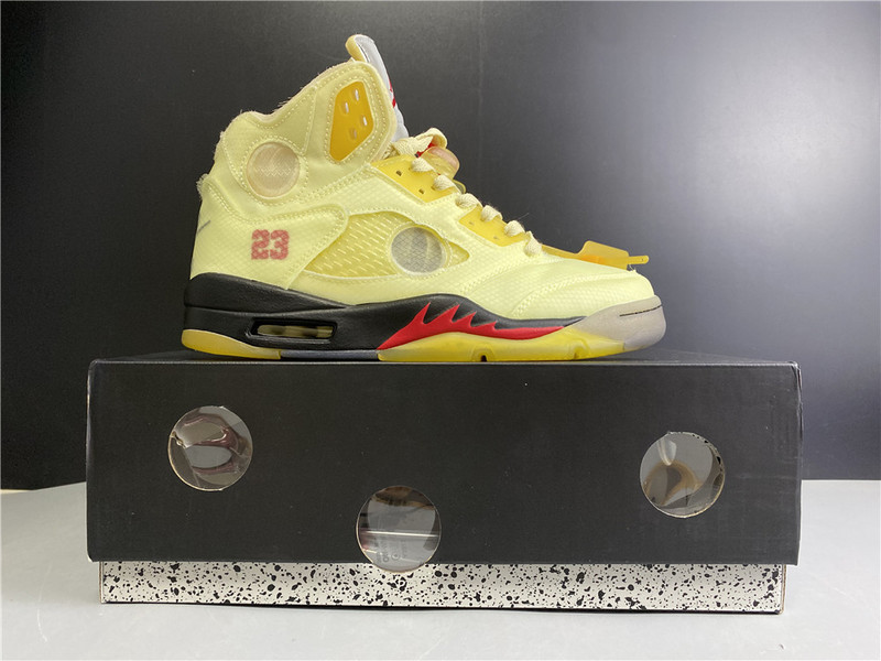 owt x air jordan 5 “sail” dh8565-100
