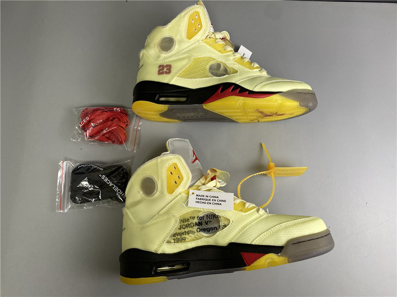 owt x air jordan 5 “sail” dh8565-100