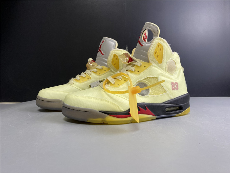 owt x air jordan 5 “sail” dh8565-100