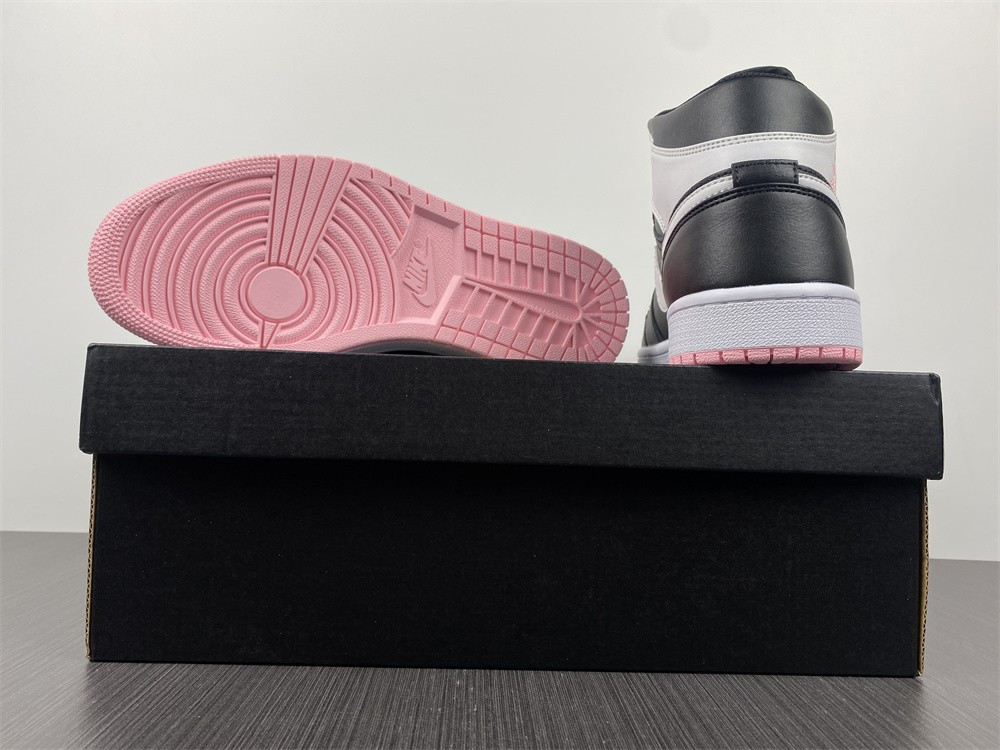 jordan 1 mid arctic pink black (gs) - 555112-061