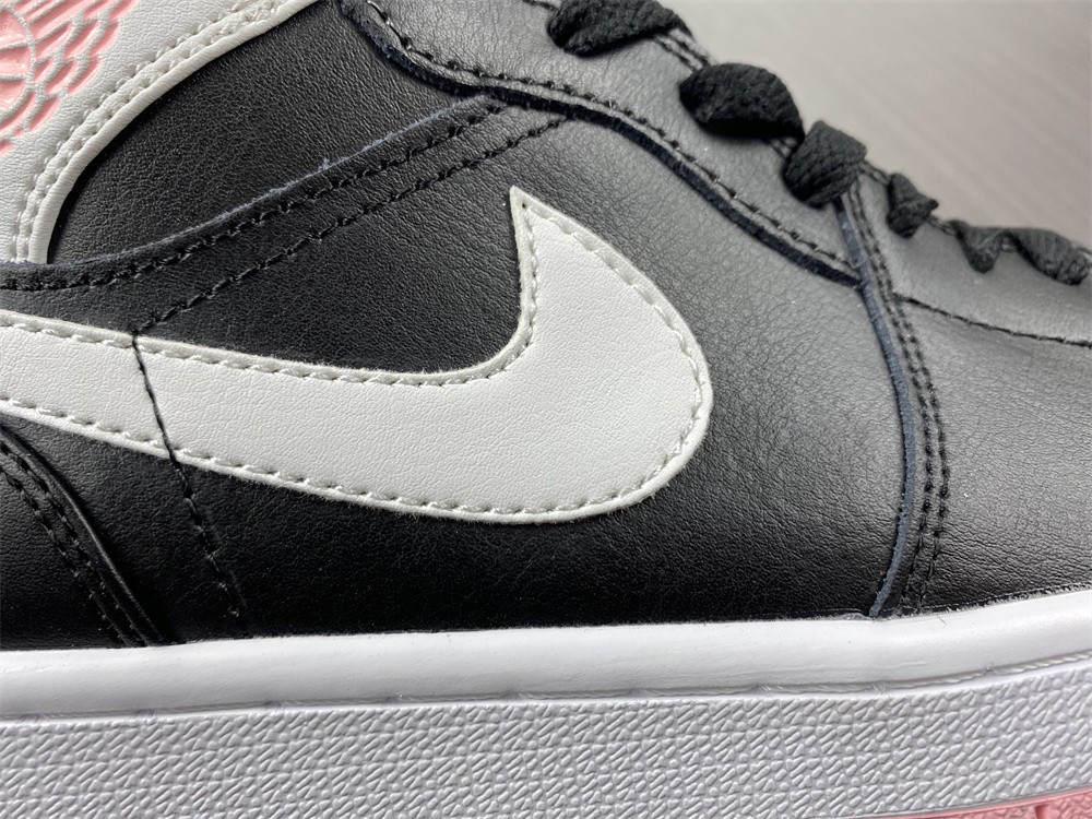 jordan 1 mid arctic pink black (gs) - 555112-061