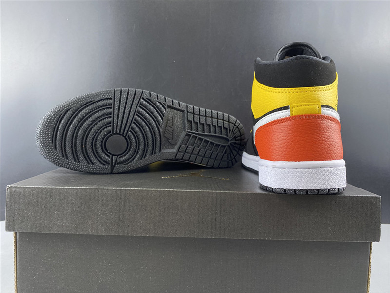 jordan 1 mid black amarillo orange - 852542-087