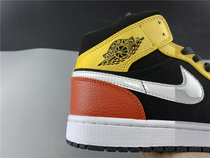 jordan 1 mid black amarillo orange - 852542-087