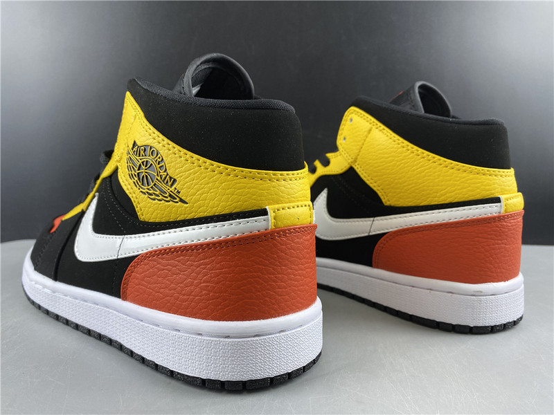 jordan 1 mid black amarillo orange - 852542-087