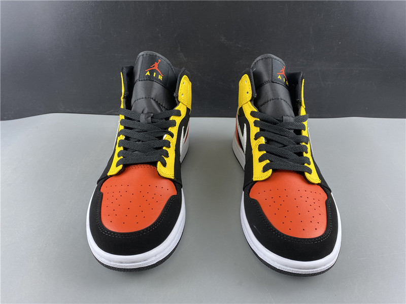 jordan 1 mid black amarillo orange - 852542-087