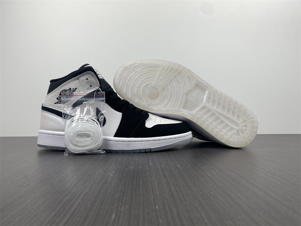 air jordan 1 mid white black Di*m*nd dh6933-100