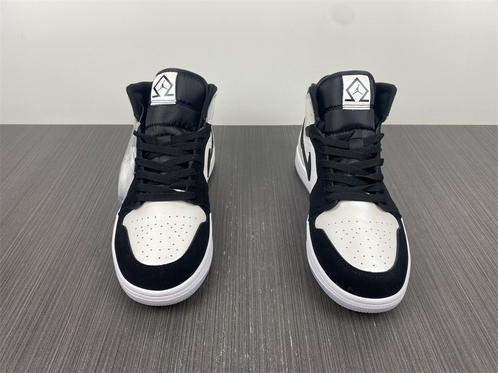 air jordan 1 mid white black Di*m*nd dh6933-100