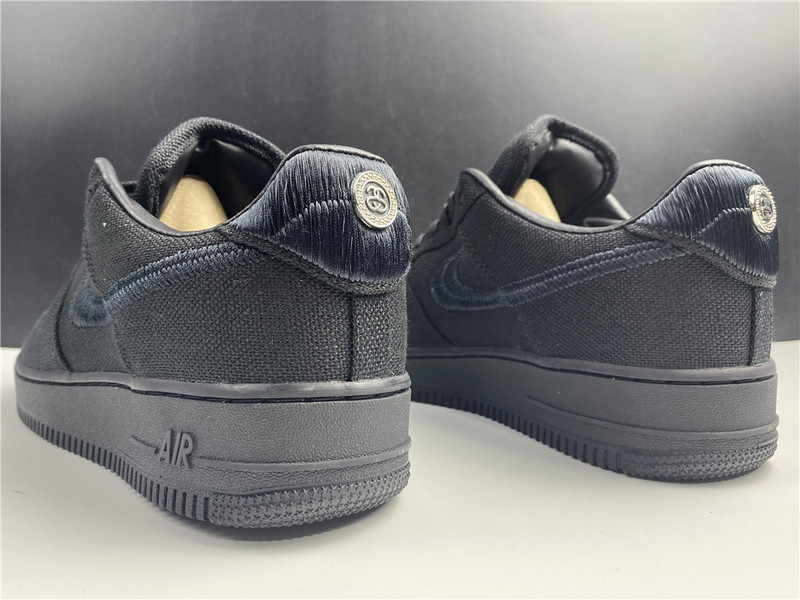 stussy x nike air force 1 low “black” cz9084-001