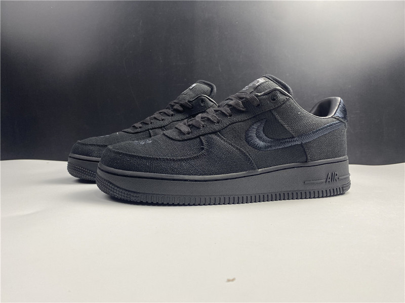 stussy x nike air force 1 low “black” cz9084-001