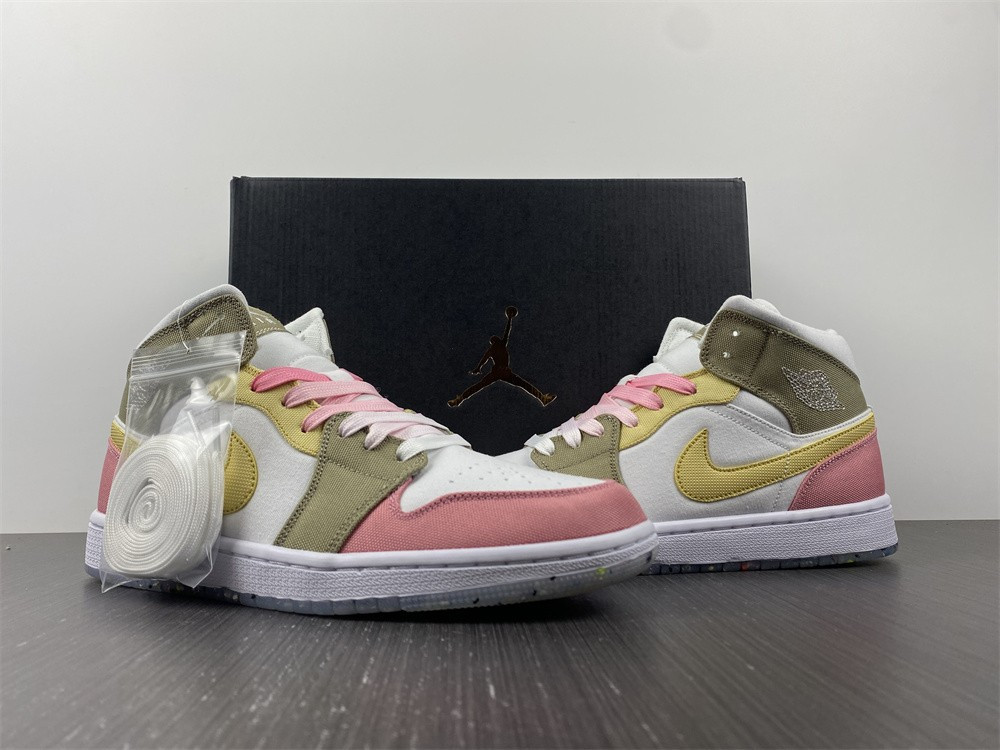 jordan 1 mid se pastel vivid green grind (gs) dj0338-100