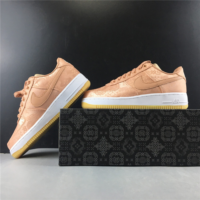 clot x nike air force 1 low rose gold cj5290-600