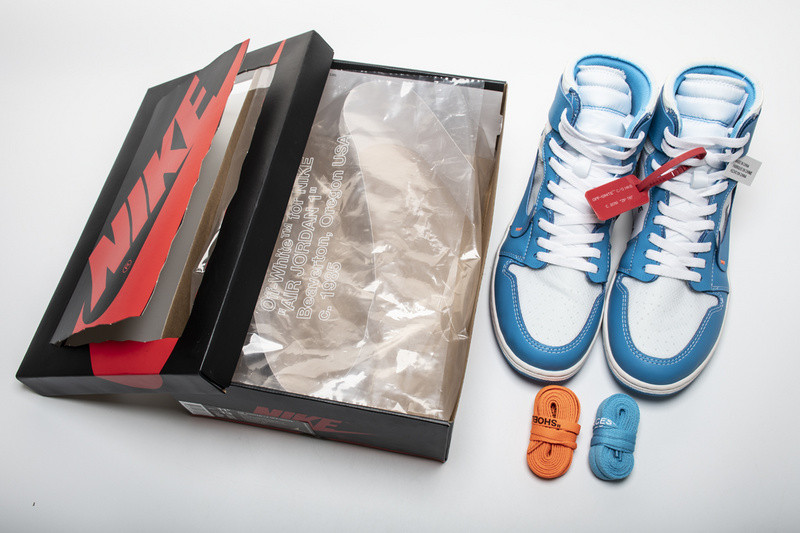 owt nike air jordan 1 unc blue aq0818-148