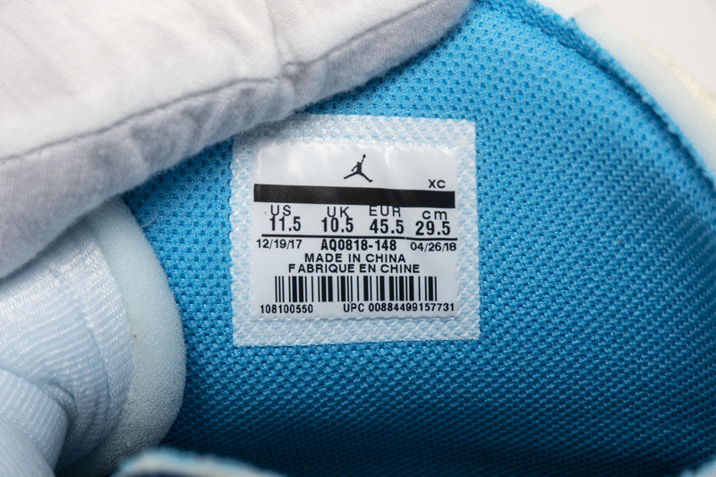 owt nike air jordan 1 unc blue aq0818-148