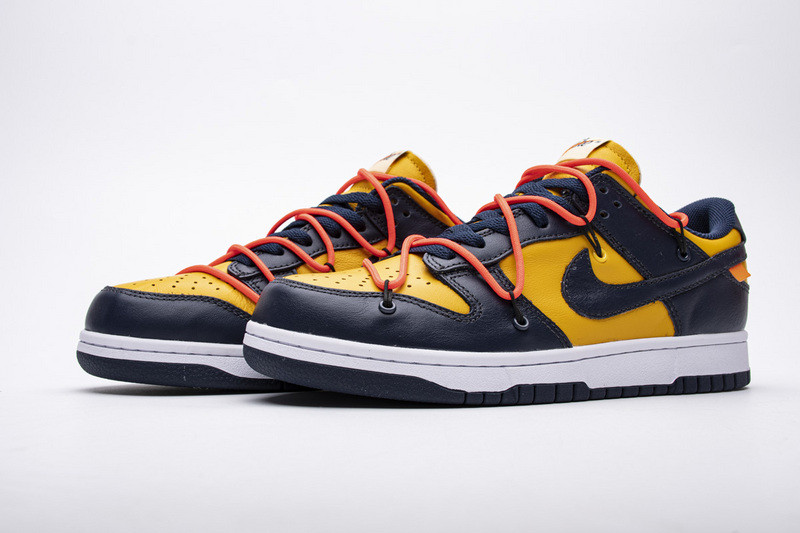 owtx nike dunk sb low white michigan ct0856-700