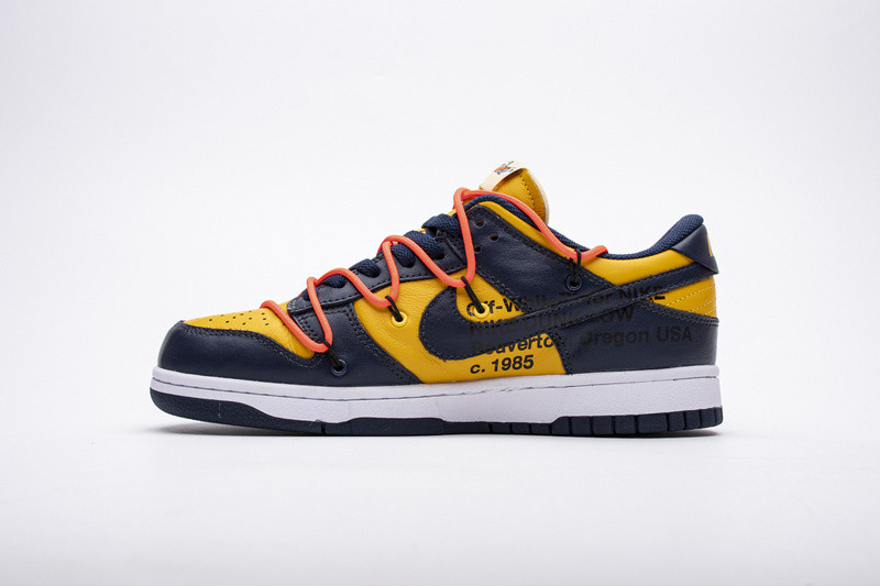 owtx nike dunk sb low white michigan ct0856-700