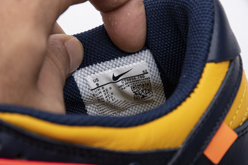 owtx nike dunk sb low white michigan ct0856-700