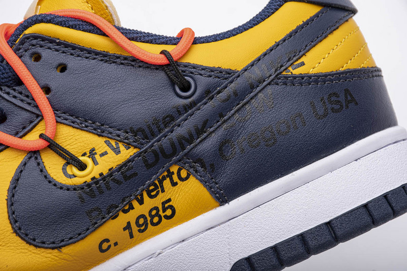 owtx nike dunk sb low white michigan ct0856-700