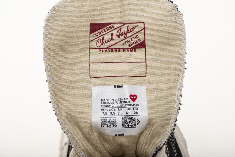 converse chuck taylor all-star 70s hi comme des garcons play black 150204c