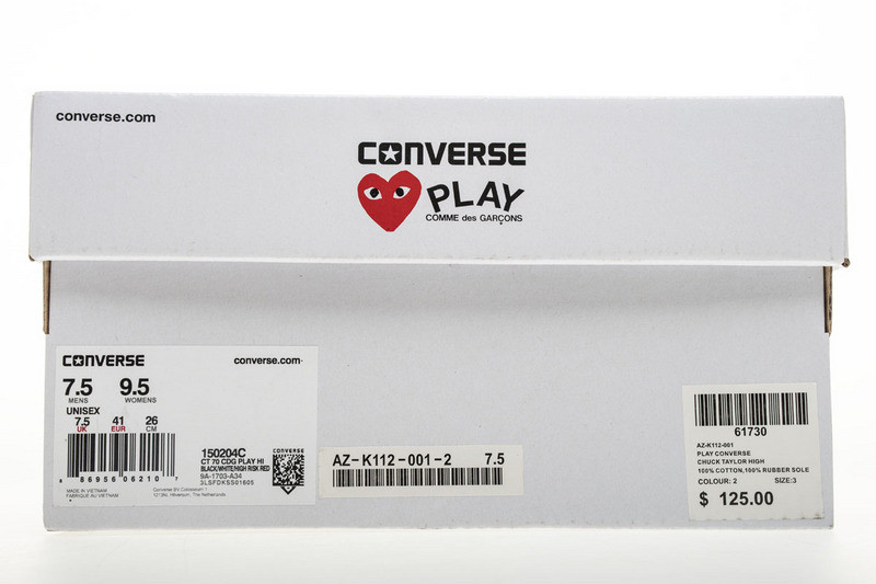 converse chuck taylor all-star 70s hi comme des garcons play black 150204c