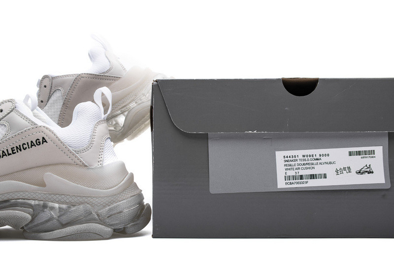 Ba*len*cia*ga triple s trainers clear sole trainer white 544351-w09e1-9000