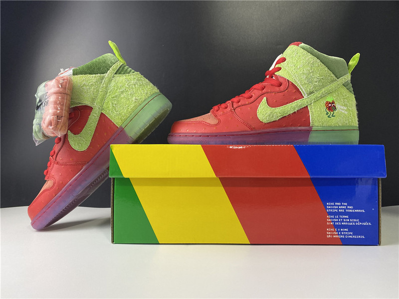 dunk sb nike sb dunk high “strawberry cough cw7093-600